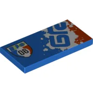 Tile 2 x 4 with 'WGP 06' and 'allinol' Print Model Left Side