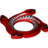 Ring 4 x 4 with 2 x 2 Hole and 4 Snake Head Ends and Black and White Scales Snake Print (Ninjago Spinner Crown)