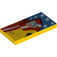 Tile 2 x 4 with Stars and Stripes, 'WGP 24' Print Model Right Side