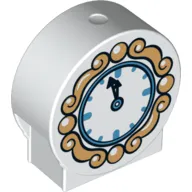 Duplo Brick 1 x 3 x 2 Round Top with Clock Print