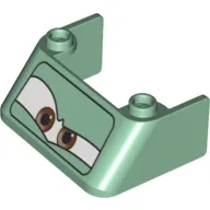 Windscreen 3 x 4 x 1 1/3 with 2 Studs on Top with Brown Eyes on White Background Print (Petrov Trunkov)