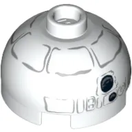 Brick Round 2 x 2 Dome Top, Hollow Stud with Gray Lines and Coal Pieces Print (Snowman R2-D2)