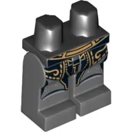 Hips and Dark Bluish Gray Legs with Golden Belt Geonosian Zombie Print