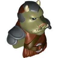 Minifig Head Special, Gamorrean with Armor and Belt Print