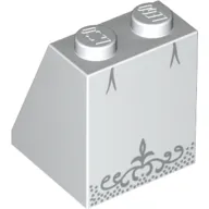 Brick Sloped 65° 2 x 2 x 2 with Wedding Dress with Silver Trim Print