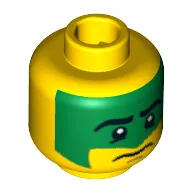 Minifig Head Aztec Warrior, Green War Paint Print