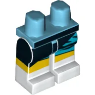 Hips and White Legs with Black, Yellow, and Medium Azure Wrap Dress Print