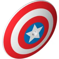 Dish 9 x 9 Inverted with Pin Hole (Radar) and Captain America Star Triple Blast Shield Print