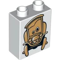 Duplo Brick 1 x 2 x 2 with Golden Stanley Car Print