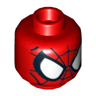Minifig Head Spider-Man, Large White Eyes, Black Web Print