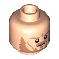 Minifig Head Eomer, Beard and Crow's Feet Frowning / Shouting Print