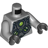 Torso Armor with Lime Circles Print (Doc Ock), Light Bluish Gray Arms, Black Hands