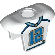 Minifig Neckwear Sports Hockey Body Armor with Football Jersey and '12' Print