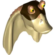 Minifig Head Special, Gungan with Nougat Top and Dark Brown Mask Print