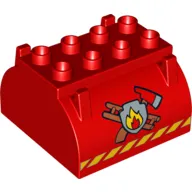 Duplo Container Tank Upper Section with Stripes and Fire Logo Print