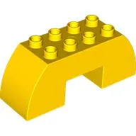 Duplo Brick 2 x 6 x 2 Curved with 2 x 2 Cutout on Bottom