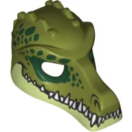 Mask Crocodile with Teeth and Dark Green Spots Print