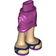 Minidoll Hips and Wrap Skirt with Light Nougat Legs and Dark Blue Sandals Print