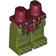 Hips and Olive Green Legs with Tribal Belt, Scaled Legs and White Claws Print