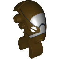 Minifig Head Special, Mechanical with White Eyes and White and Black Print (Commando Droid Captain)