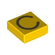 Tile 1 x 1 with letter Capital C Print