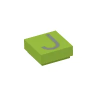 Tile 1 x 1 with letter Capital J Print