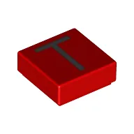 Tile 1 x 1 with letter Capital T Print