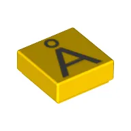 Tile 1 x 1 with Letter Å Print