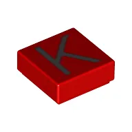 Tile 1 x 1 with letter Capital K Print