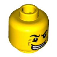 Minifig Head Paintball Player, Angry Eyebrows, Bared Teeth and Wrinkles Print [Blocked Open Stud]