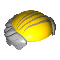 Hair, Bald Top with Light Bluish Gray Hair and Combover Lines Print