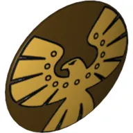 Shield Round Bowed and Gold Eagle Print