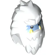Minifig Head Special, Yeti with Shaggy Hair and Bright Light Blue Face Print