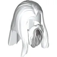 Hair and Beard, Long Straight with Centre Part, Light and Dark Bluish Gray Beard Highlights Print