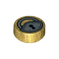 Tile Round 1 x 1 with Padlock Print