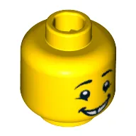 Minifig Head Holiday Elf, Eyebrows, Cheek Lines, Gap Toothed Smile Print [Hollow Stud]