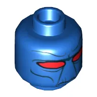 Minifig Head Cad Bane, Narrow Set Red Eyes and Black Facial Features Print