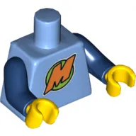 Torso Orange 'M' Print (LEGO Club Max), Dark Blue Arms, Yellow Hands