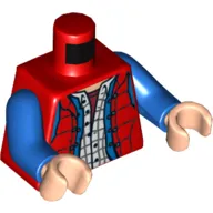 Torso Vest with Plaid Shirt and Blue Denim Jacket Print (Marty McFly), Blue Arms, Light Nougat Hands