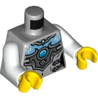 Torso Armor with Blue 'Chi' Orb Print, White Arms, Yellow Hands