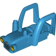 Duplo Tractor Body with 2 Studs, Exhaust Pipe, and Radiator with Rabbit and Yellow Headlights Print