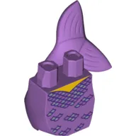 Tail, Mermaid Curved with Dark Purple Outlined Scales Print