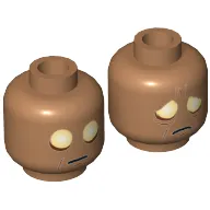 Minifig Head Vitruvius, Large White Eyes Neutral / Anxious Print