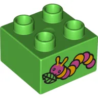 Duplo Brick 2 x 2 with Caterpillar Print