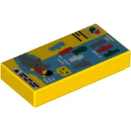 Tile 1 x 2 with Octan Logo, Minifigure Silhouettes and Shark with Minifig Print (Life Instructions)