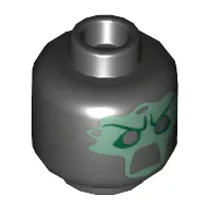 Minifig Head Necromancer, Mask with Open Mouth Print [Hollow Stud]