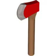Weapon Axe with Red Head and Silver Blade