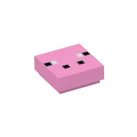 Tile 1 x 1 with 4 Black and 2 White Squares (Pixelated Pig Face) Print