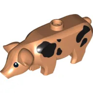 Animal, Pig, Large with Black Spots Print [Plain Ears]