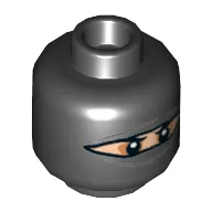 Minifig Head Foot Soldier, Balaclava with Narrow Eye Hole, Eyebrows Print [Hollow Stud]